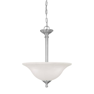 Thomas Lighting Riva Three Light Pendant with Tulip Glass Shades and Ridged Metal Rods for Dining Rooms Nickel SL826678