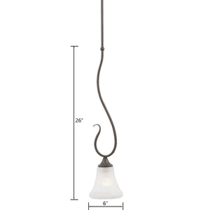 Thomas Lighting Elipse Tulip Frosted Glass Mini Pendant Transitional Ceiling Light for Modern Interiors Bronze SL829163