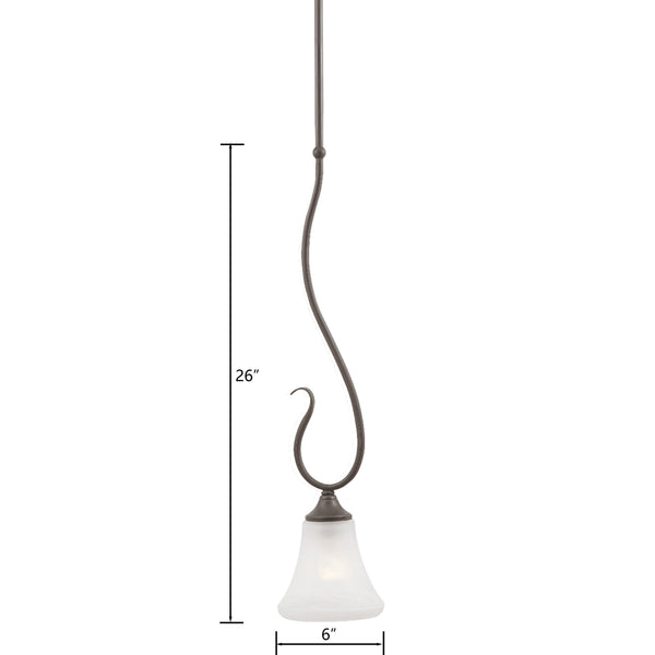 Thomas Lighting Elipse Tulip Frosted Glass Mini Pendant Transitional Ceiling Light for Modern Interiors Bronze SL829163
