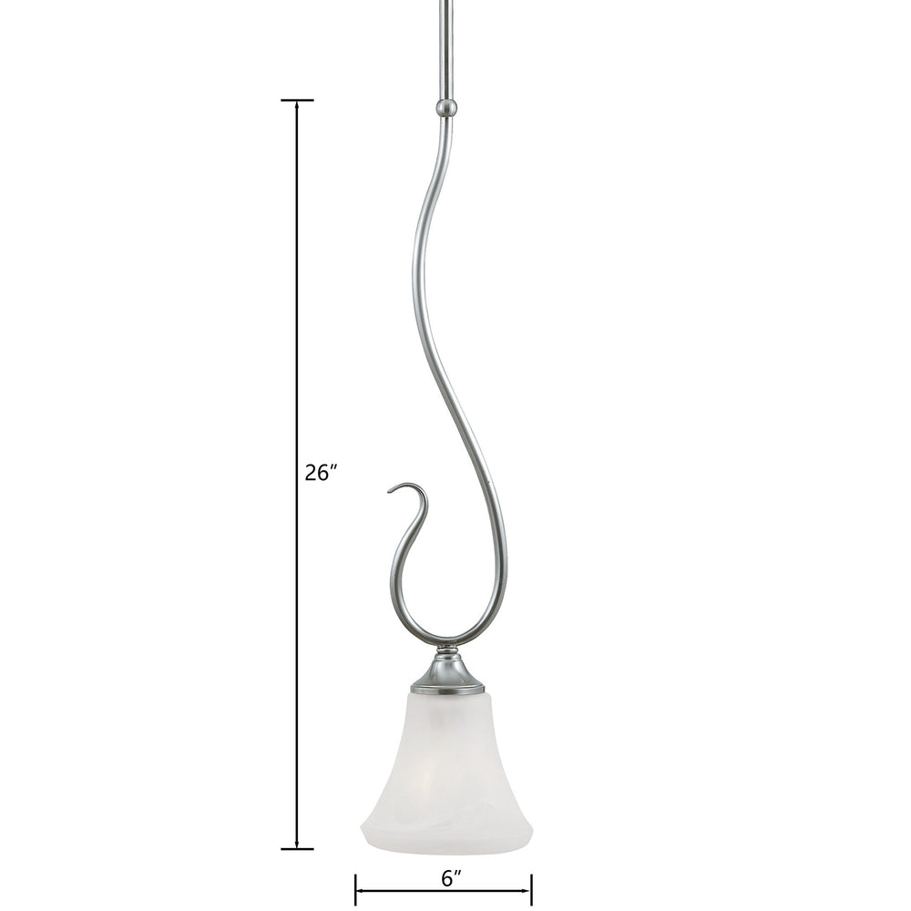 Thomas Lighting Elipse Tulip Frosted Glass Mini Pendant Transitional Ceiling Light for Modern Interiors Nickel SL829178