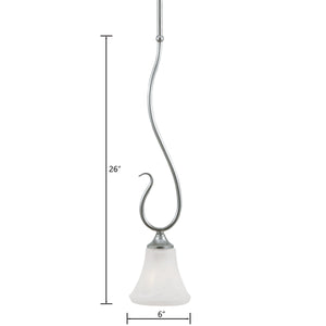 Thomas Lighting Elipse Tulip Frosted Glass Mini Pendant Transitional Ceiling Light for Modern Interiors Nickel SL829178