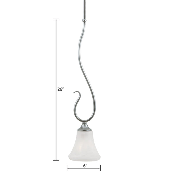 Thomas Lighting Elipse Tulip Frosted Glass Mini Pendant Transitional Ceiling Light for Modern Interiors Nickel SL829178