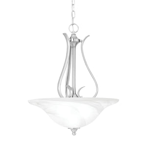 Thomas Lighting Prestige 3 Light Pendant Alabaster Glass Tulip Shades Curved Brushed Metal Ceiling Fixture Nickel SL829278
