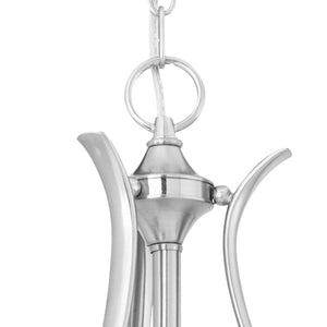 Thomas Lighting Prestige 3 Light Pendant Alabaster Glass Tulip Shades Curved Brushed Metal Ceiling Fixture Nickel SL829278