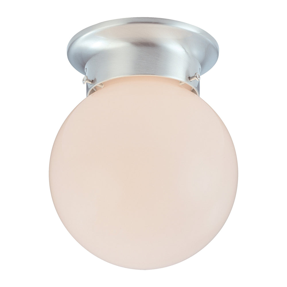 Thomas Lighting Orb Spherical Glass Flush Mount Ceiling Light with Brushed Nickel Frame for Hallways SL843678
