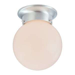 Thomas Lighting Orb Spherical Glass Flush Mount Ceiling Light with Brushed Nickel Frame for Hallways SL843678