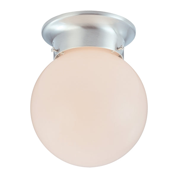 Thomas Lighting Orb Spherical Glass Flush Mount Ceiling Light with Brushed Nickel Frame for Hallways SL843678