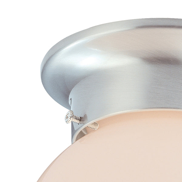 Thomas Lighting Orb Spherical Glass Flush Mount Ceiling Light with Brushed Nickel Frame for Hallways SL843678