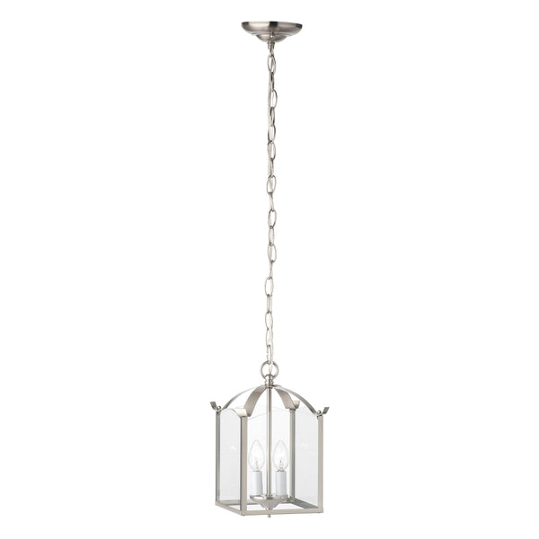 Thomas Lighting Whitmore Two Light Chandelier Brushed Nickel Tulip Shade Transitional Ceiling Fixture SL847978