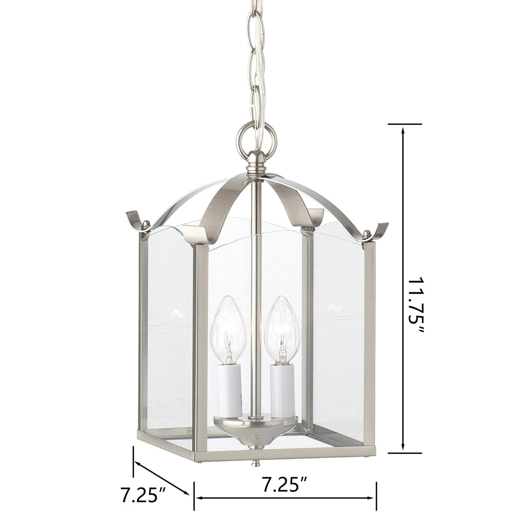 Thomas Lighting Whitmore Two Light Chandelier Brushed Nickel Tulip Shade Transitional Ceiling Fixture SL847978