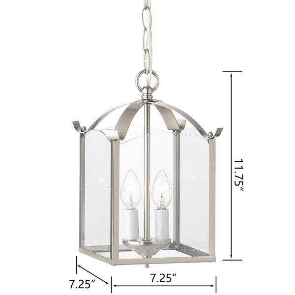 Thomas Lighting Whitmore Two Light Chandelier Brushed Nickel Tulip Shade Transitional Ceiling Fixture SL847978