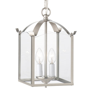 Thomas Lighting Whitmore Two Light Chandelier Brushed Nickel Tulip Shade Transitional Ceiling Fixture SL847978