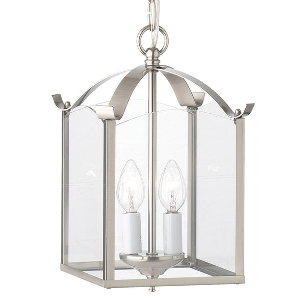 Thomas Lighting Whitmore Two Light Chandelier Brushed Nickel Tulip Shade Transitional Ceiling Fixture SL847978