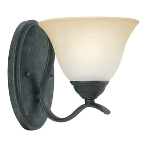 Thomas Lighting Prestige Alabaster Glass Tulip Shade Vanity Light Brushed Metal Bathroom Fixture Bronze 9 inches High 1-Light Sconce SL854122