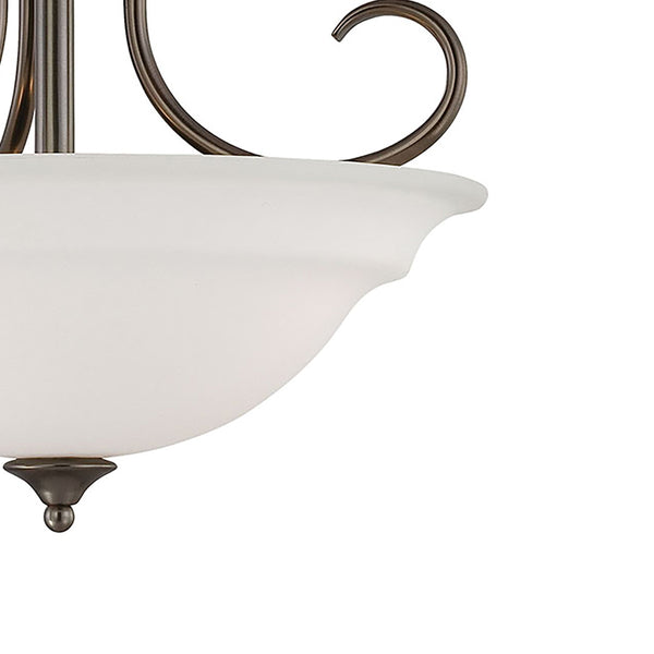 Thomas Lighting Bella Three Light Semi Flush Ceiling Fixture with Tulip Glass Shades in Oiled Bronze SL860715