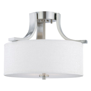 Thomas Lighting Pendenza 2 Light Semi Flush Mount Sculptural Nickel Ceiling Fixture for Bedroom Hallway SL860978