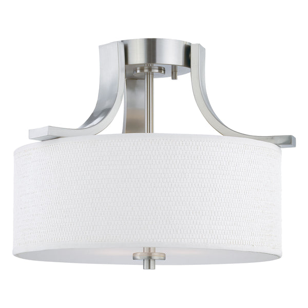 Thomas Lighting Pendenza 2 Light Semi Flush Mount Sculptural Nickel Ceiling Fixture for Bedroom Hallway SL860978