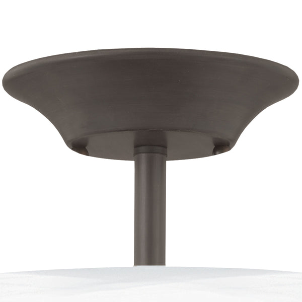 Thomas Lighting Tahoe Bowl Glass Shade Semi Flush Mount with Finial Detail for Bedroom or Hallway Bronze SL861463