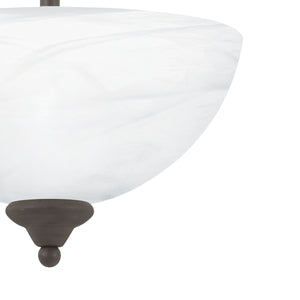 Thomas Lighting Tahoe Bowl Glass Shade Semi Flush Mount with Finial Detail for Bedroom or Hallway Bronze SL861463