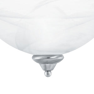 Thomas Lighting Tahoe Bowl Glass Shade Semi Flush Mount with Finial Detail for Bedroom or Hallway Nickel SL861478
