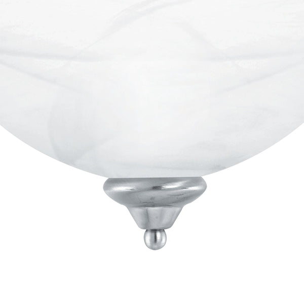 Thomas Lighting Tahoe Bowl Glass Shade Semi Flush Mount with Finial Detail for Bedroom or Hallway Nickel SL861478