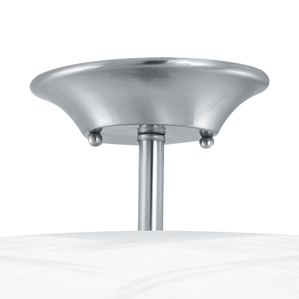 Thomas Lighting Tahoe Bowl Glass Shade Semi Flush Mount with Finial Detail for Bedroom or Hallway Nickel SL861478