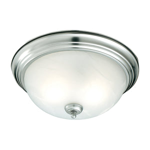 Thomas Lighting Harmony Frosted Glass Dome Flush Mount Ceiling Light for Hallway and Bedroom 12'' Wide 1-Light Silver SL869178