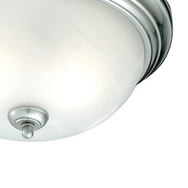Thomas Lighting Harmony Frosted Glass Dome Flush Mount Ceiling Light for Hallway and Bedroom 12'' Wide 1-Light Silver SL869178