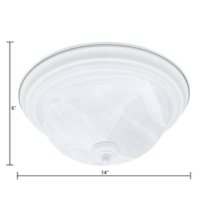 Thomas Lighting Harmony Frosted Glass Dome Flush Mount Ceiling Light for Hallway and Bedroom 14'' Wide 2-Light White SL869218