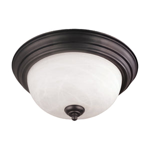 Thomas Lighting Harmony Frosted Glass Dome Flush Mount Ceiling Light for Hallway and Bedroom 14'' Wide 2-Light Bronze SL869263