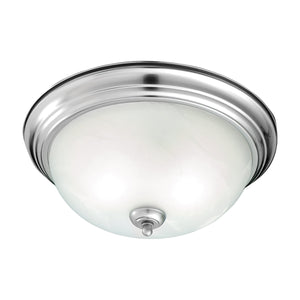 Thomas Lighting Harmony Frosted Glass Dome Flush Mount Ceiling Light for Hallway and Bedroom 14'' Wide 2-Light Silver SL869278