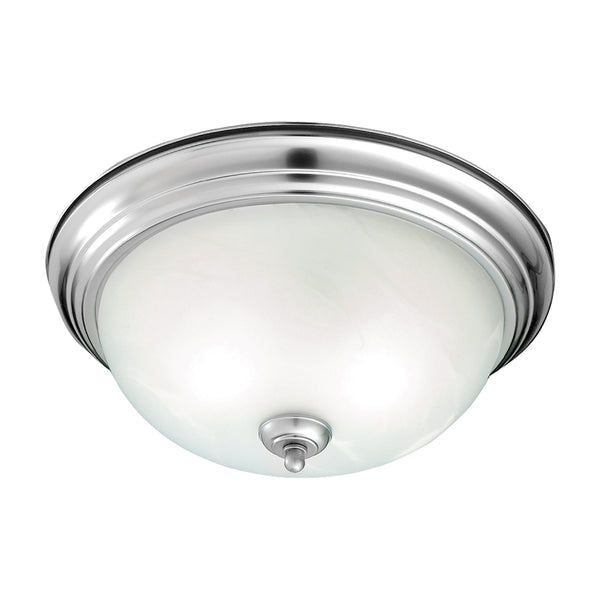 Thomas Lighting Harmony Frosted Glass Dome Flush Mount Ceiling Light for Hallway and Bedroom 14'' Wide 2-Light Silver SL869278