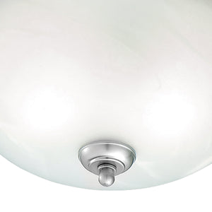 Thomas Lighting Harmony Frosted Glass Dome Flush Mount Ceiling Light for Hallway and Bedroom 14'' Wide 2-Light Silver SL869278