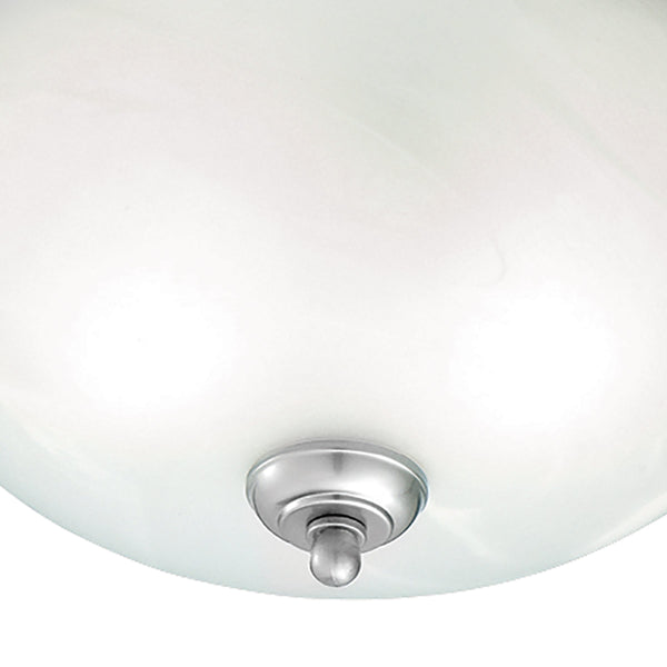 Thomas Lighting Harmony Frosted Glass Dome Flush Mount Ceiling Light for Hallway and Bedroom 14'' Wide 2-Light Silver SL869278