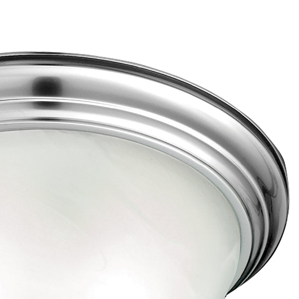 Thomas Lighting Harmony Frosted Glass Dome Flush Mount Ceiling Light for Hallway and Bedroom 14'' Wide 2-Light Silver SL869278