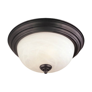 Thomas Lighting Harmony Frosted Glass Dome Flush Mount Ceiling Light for Hallway and Bedroom 16'' Wide 3-Light Bronze SL869363