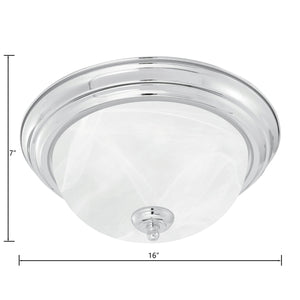 Thomas Lighting Harmony Frosted Glass Dome Flush Mount Ceiling Light for Hallway and Bedroom 16'' Wide 3-Light Nickel SL869378