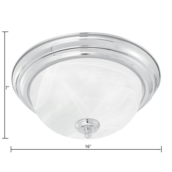 Thomas Lighting Harmony Frosted Glass Dome Flush Mount Ceiling Light for Hallway and Bedroom 16'' Wide 3-Light Nickel SL869378