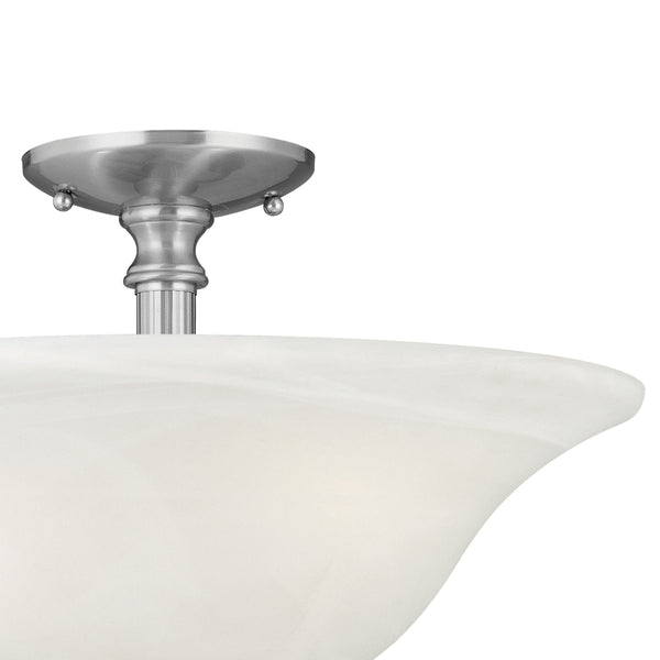 Thomas Lighting Riva Three Light Semi Flush Mount with Tulip Glass Shades and Brushed Nickel Finish SL869678