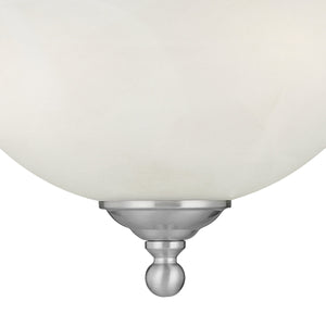 Thomas Lighting Riva Three Light Semi Flush Mount with Tulip Glass Shades and Brushed Nickel Finish SL869678