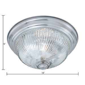 Thomas Lighting Harmony Frosted Glass Dome Flush Mount Ceiling Light for Hallway and Bedroom 14'' Wide 2-Light Nickel SL876278
