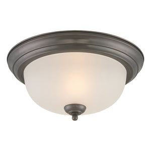 Thomas Lighting Harmony Frosted Glass Dome Flush Mount Ceiling Light for Hallway and Bedroom 12'' Wide 1-Light Bronze SL878115