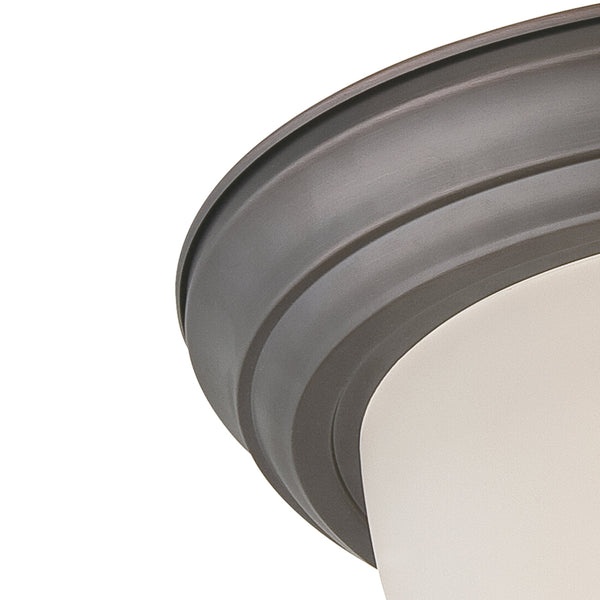 Thomas Lighting Harmony Frosted Glass Dome Flush Mount Ceiling Light for Hallway and Bedroom 12'' Wide 1-Light Bronze SL878115