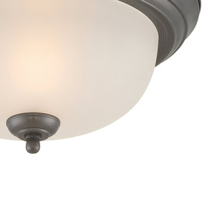 Thomas Lighting Harmony Frosted Glass Dome Flush Mount Ceiling Light for Hallway and Bedroom 12'' Wide 1-Light Bronze SL878115