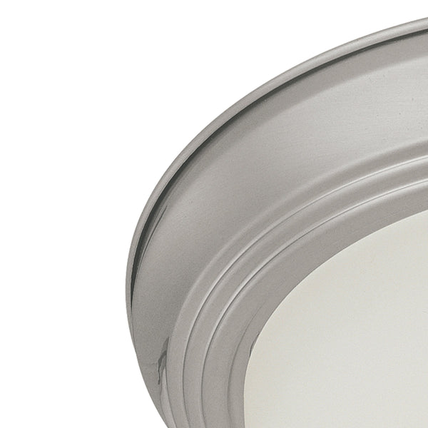 Thomas Lighting Harmony Frosted Glass Dome Flush Mount Ceiling Light for Hallway and Bedroom 12'' Wide 1-Light Nickel SL878178