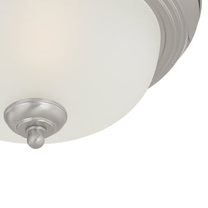 Thomas Lighting Harmony Frosted Glass Dome Flush Mount Ceiling Light for Hallway and Bedroom 12'' Wide 1-Light Nickel SL878178