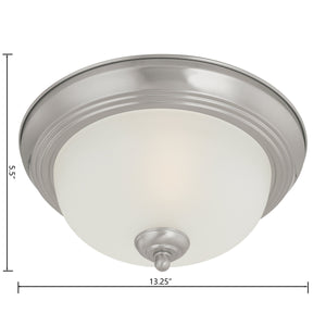 Thomas Lighting Pendenza Sculptural Flush Mount Light Transitional Ceiling Fixture for Low Clearance Rooms Nickel SL878278