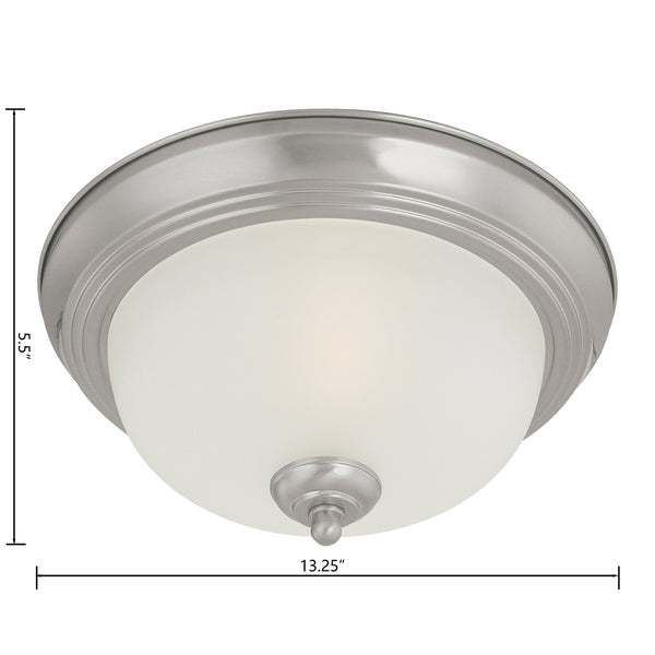 Thomas Lighting Pendenza Sculptural Flush Mount Light Transitional Ceiling Fixture for Low Clearance Rooms Nickel SL878278