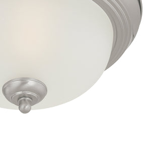 Thomas Lighting Pendenza Sculptural Flush Mount Light Transitional Ceiling Fixture for Low Clearance Rooms Nickel SL878278