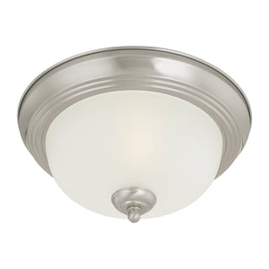 Thomas Lighting Ceiling Essentials Three Light Flush Mount Brushed Nickel Glass Shade Bedroom Hallway SL878378